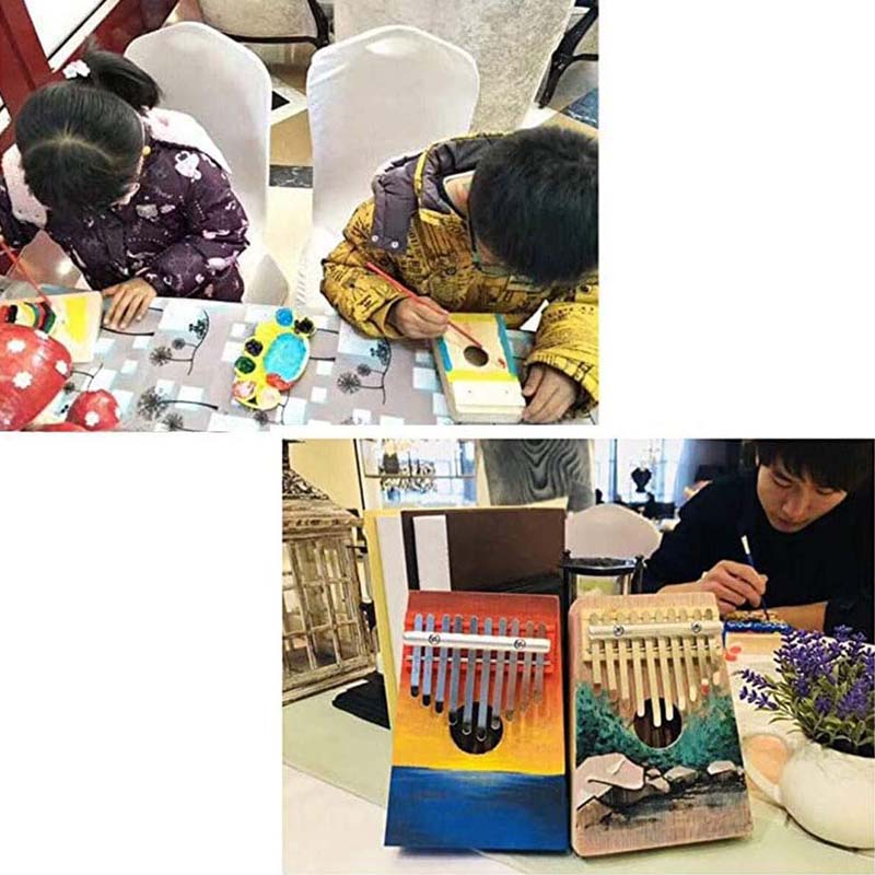 Simple Assembly Kalimba Handwork DIY Kit Wood Finger Thumb Piano Wood Kalimba Children Campaign Keyboard Music Instruments