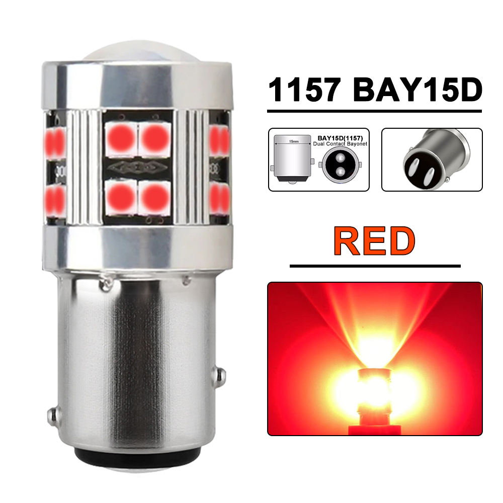 2/4 Uds CANBUS 1156 BA15S 1157 BAY15D bombilla LED 12V 3030-24SMD 6500K blanco amarillo rojo freno trasero de coche luces de señal de giro de estacionamiento: Beige / Verde lima