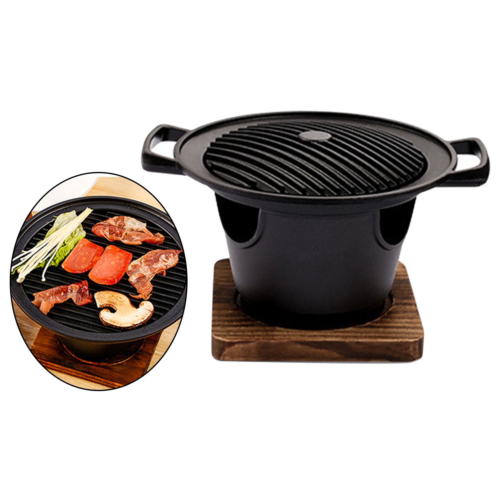 BBQ Grill BBQ Oven Plate Alcohol Stove Smokeless Non-stick Triangular Furnace Table Grill Charcoal Grill Outdoor Picnic Utensil