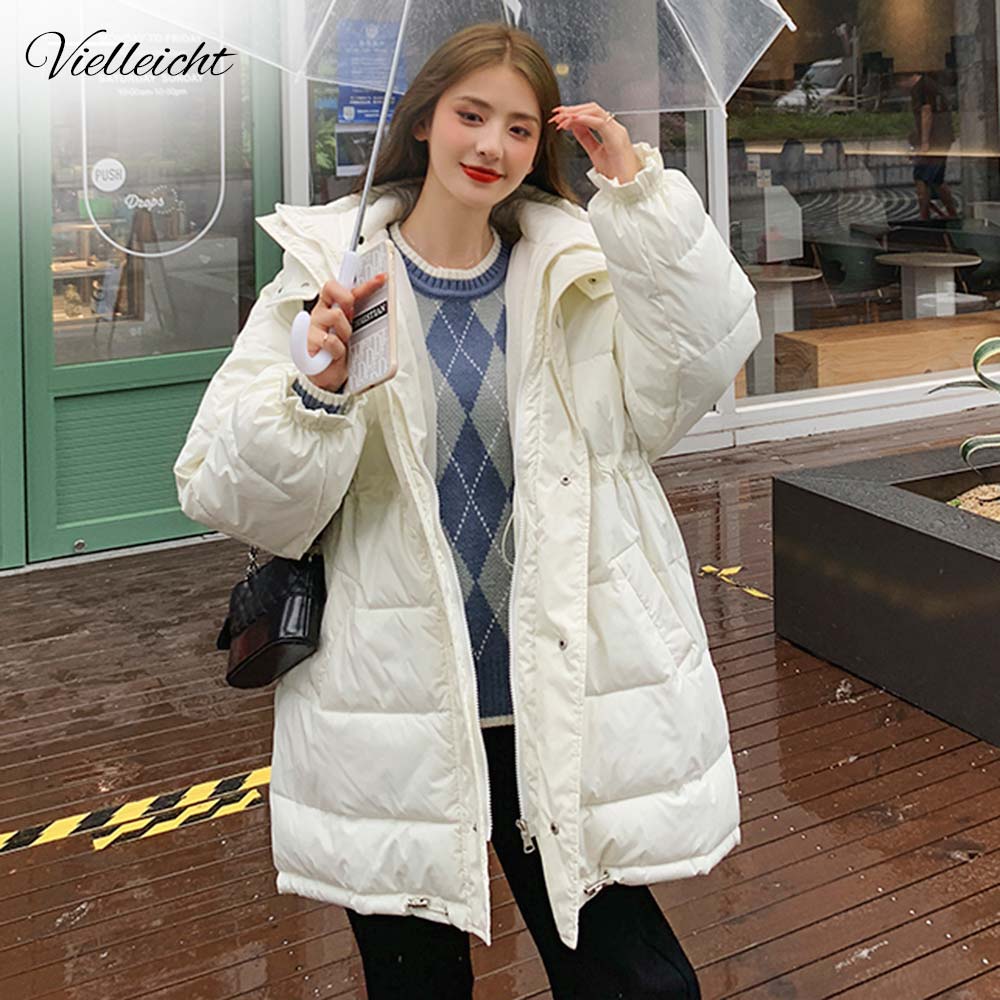 Vielleicht winterjas dames opstaande kraag oversized chique jas losse warme capuchon parka lange winterjas dames