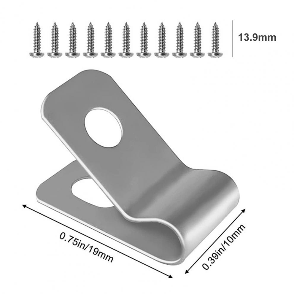 100 Pcs Fence Wire Clamps With Screws Stainless Steel Rust-Resistant Fence Mounting Clips For 12-16 Gauge Garden Yard Supplies