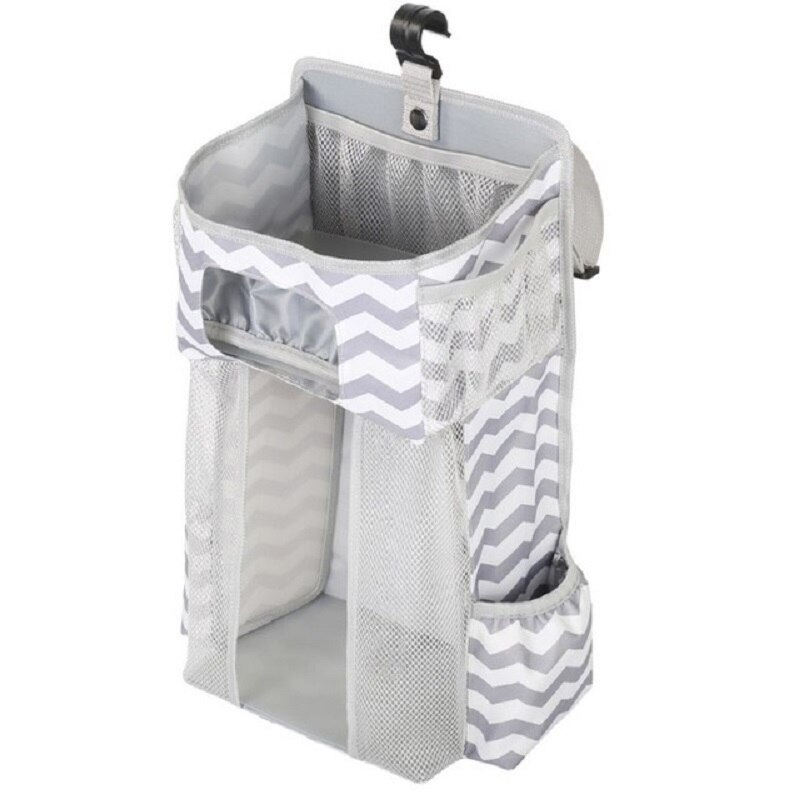 Windel Hefter Baby krippe hängen tasche nacht lagerung tasche multifunktionale abnehmbare bett windel spielzeug lagerung tasche: aus-weiß stripes