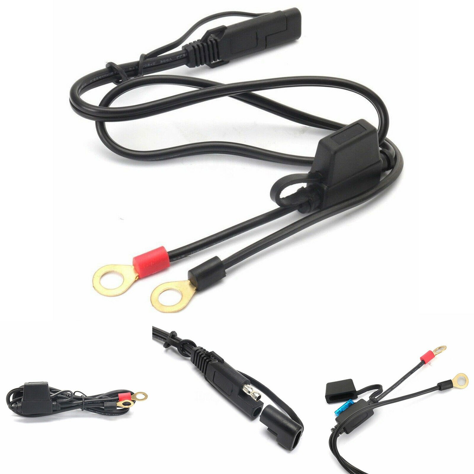 12-24v Volt Motorcycle Battery Terminal Ring Sae Quick Connector Harness Charger Adapter Cable