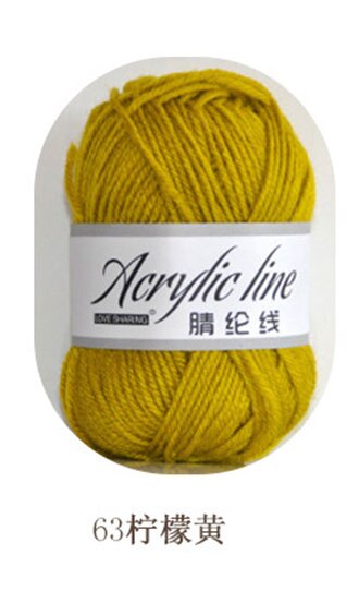 Fil à tricoter acrylique doux et pour bébé, 1 pièce = 50g, fil de tricot doux et pour tricot à la main, laine à faire soi-même, pull 64 couleurs disponibles: 63