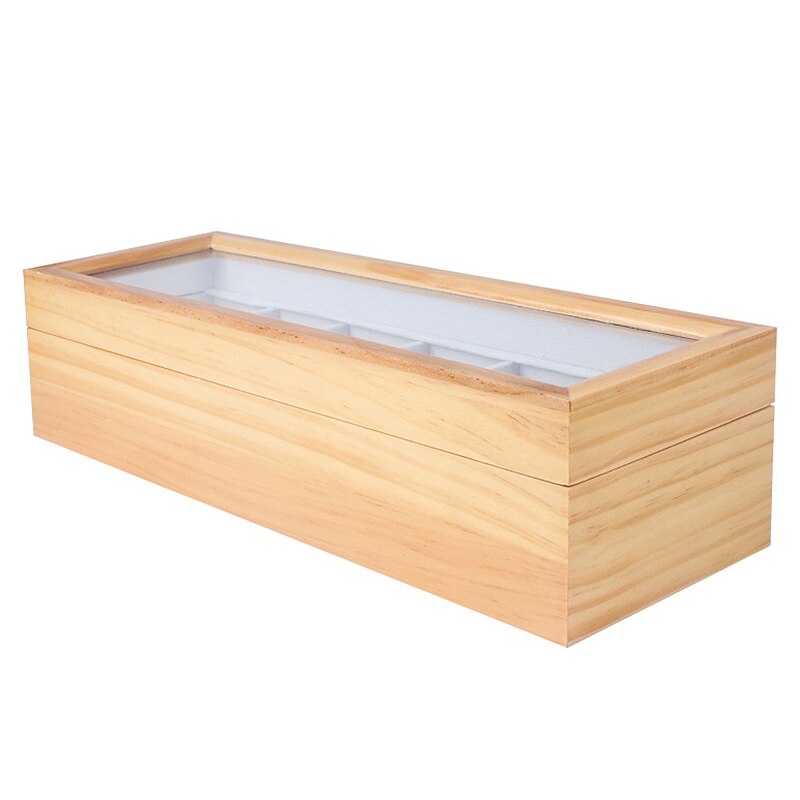 Solid Wood Watch Box Organizer with Glass Display Top By Case Elegance