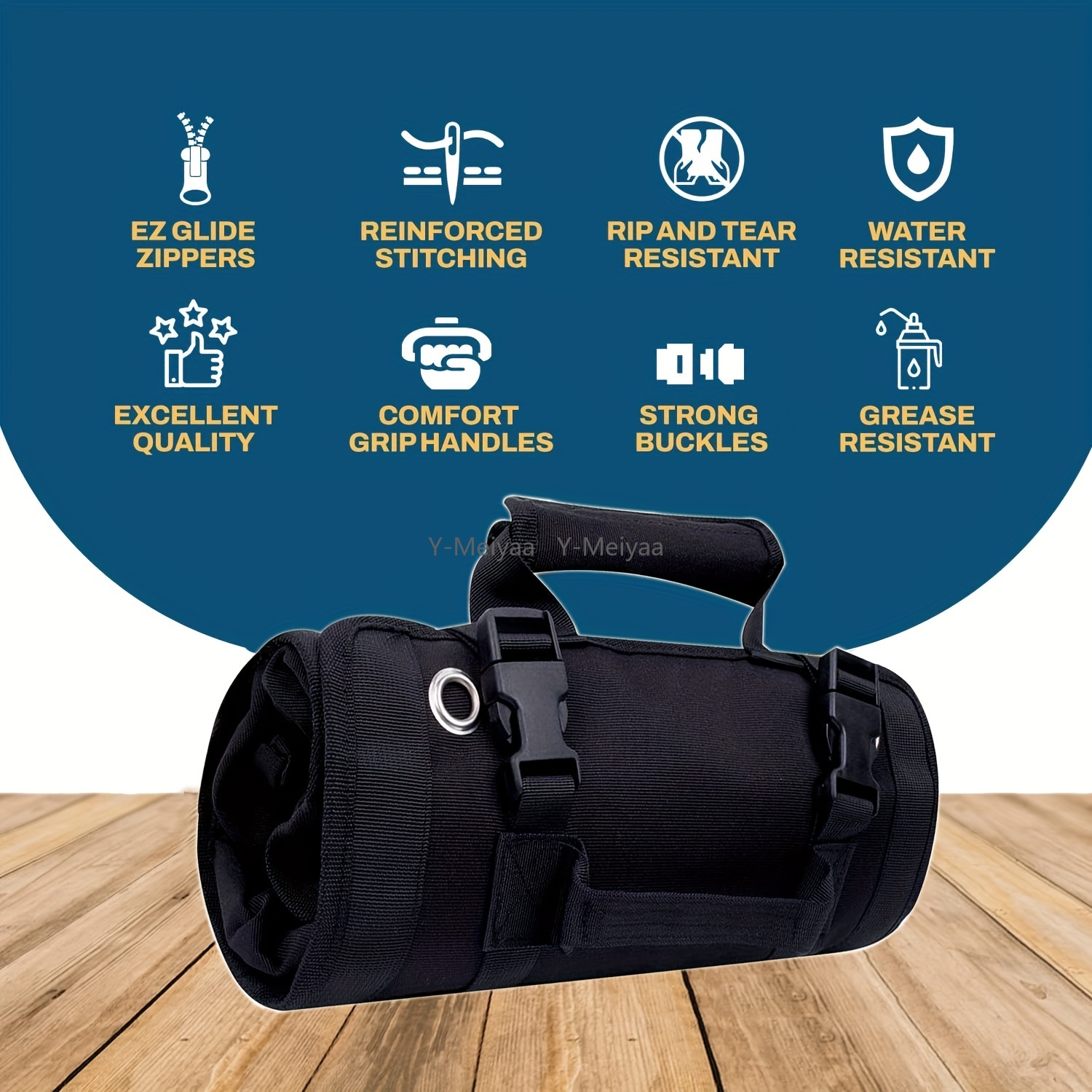 Organisatoren voor gereedschapstas - Kleine gereedschapstas met afneembare zakjes, robuuste oprolbare gereedschapstasorganisator met 6 gereedschapstassen