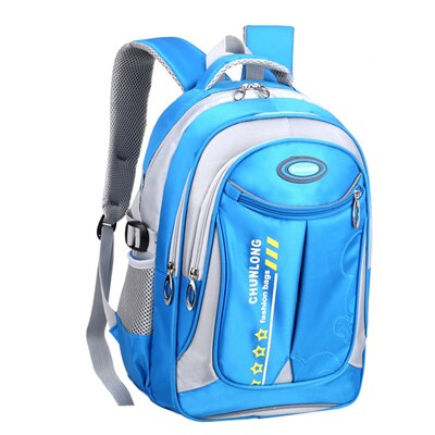 Primary Safe School Backpack for Boys Girls Waterproof Schoolbag kids Princess Orthopedic School bags Children Backpacks mochila: blue