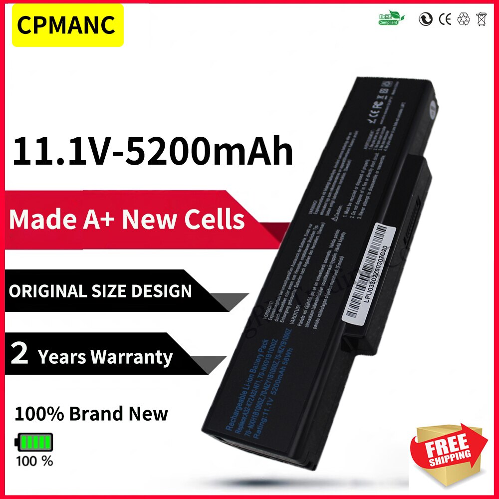 Laptopaccu voor asus  a32-k72 a32-n71 k72dr k72 accu voor laptop asus  k72d k72f k72jr k73 k73sv k73s k73e n73sv accu