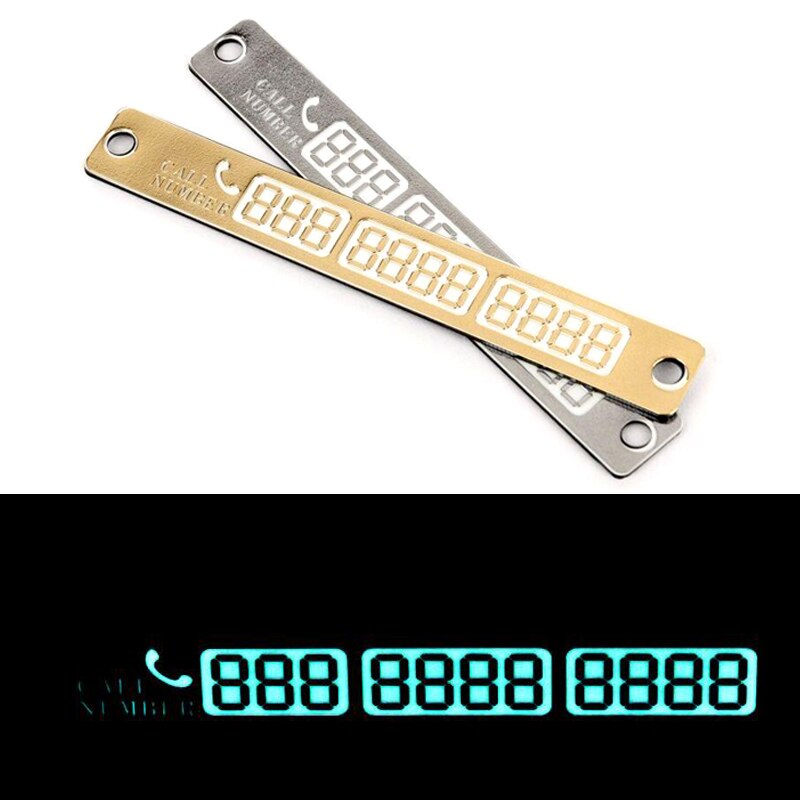 Auto-Styling Auto Lichtgevende Tijdelijke Parkeerkaart Met Sukkels En Telefoonnummer Kaart Plaat Auto Stickers Voor