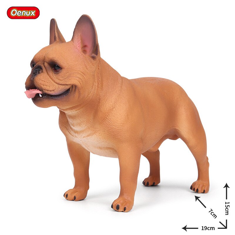 Modèle de chien de simulation statique, animal solide brun, grand bouledogue, jouet d'ornement pour enfants, chien