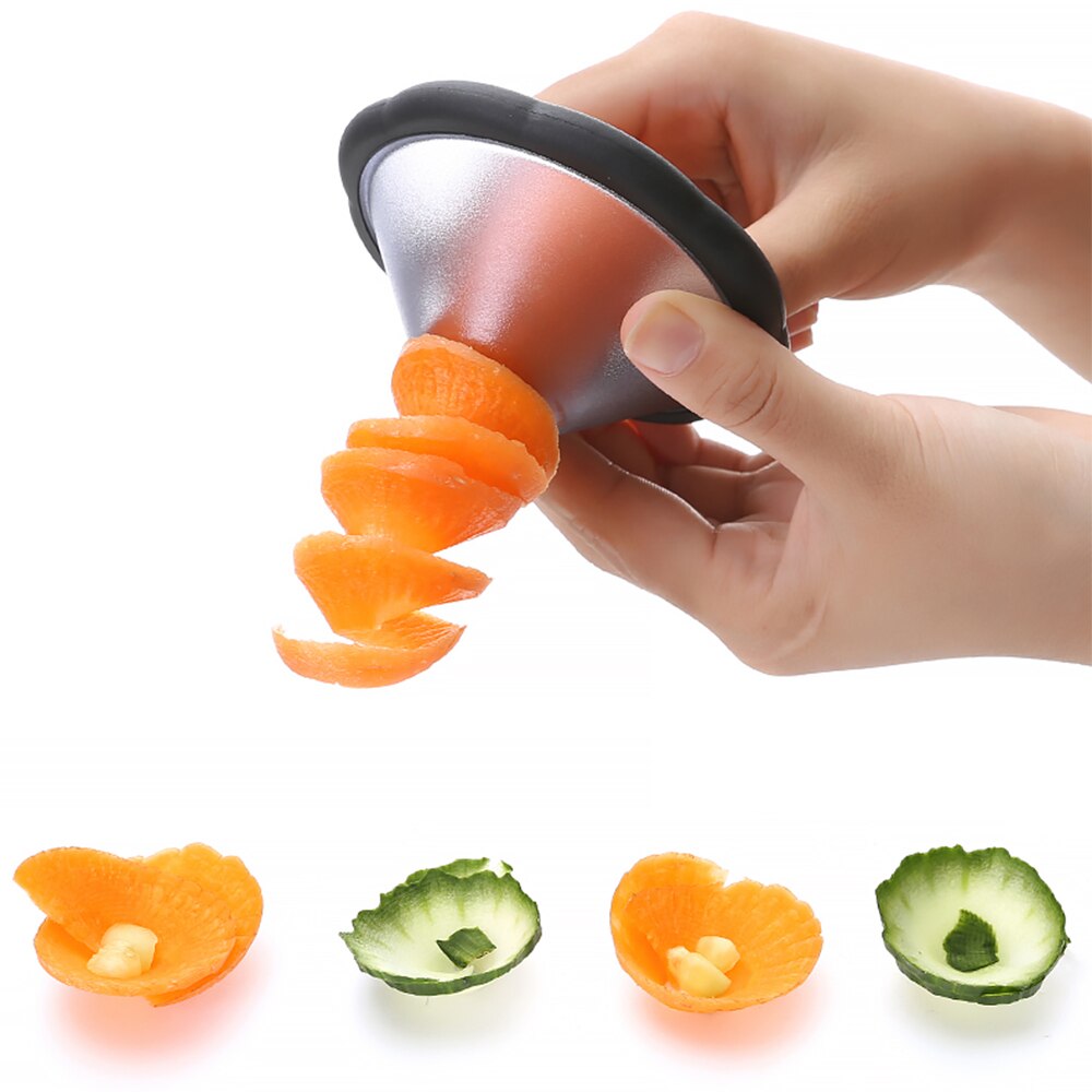 2 Stuks Roterende Machine Handleiding Magic Spiral Cutter Slicer Radijs Aardappel Spiraal Snijder Groente Fruit Cutter Keuken