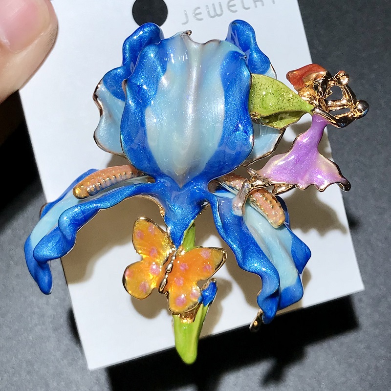 Wuli & baby Grote Granaatappel Bloem Broches Vrouwen Vintage Mooie Elf En Luxe Bloemen Party Office Broche Pins: Goud-kleur