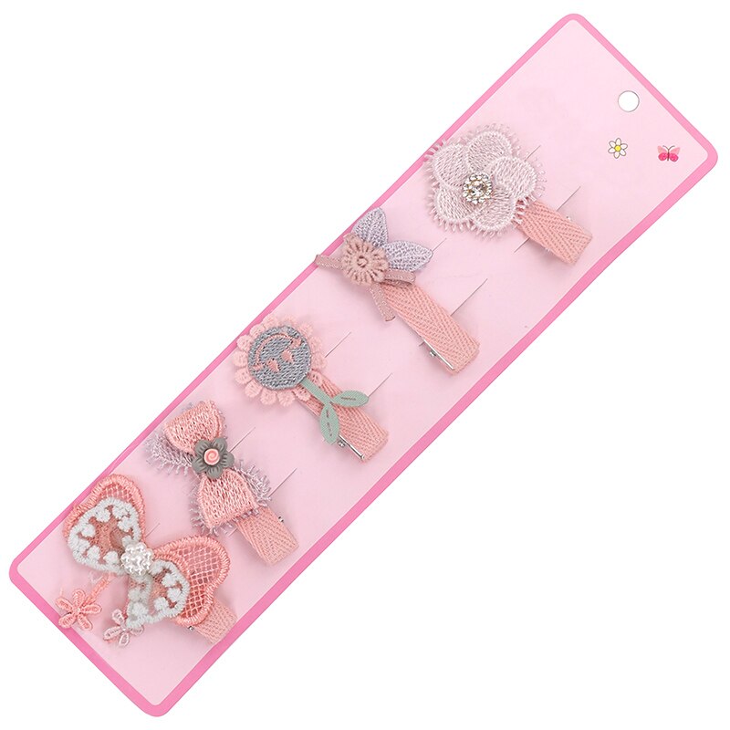 2/5 sztuk/zestaw Bowknot spinki robić włosów dla dzieci kłania korona niemowlę dziewczynka spinki robić włosów Barrettes słodkie dzieci nakrycia głowy akcesoria robić włosów: 5szt 02