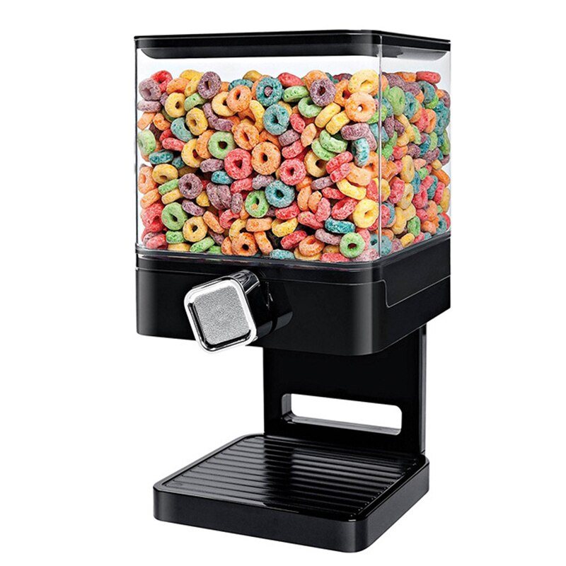 Multifunctional Cereal Dry Food Dispenser Container Dispense Household Kitchen Machine Miscellaneous Grains Kitchen Supplies: Black