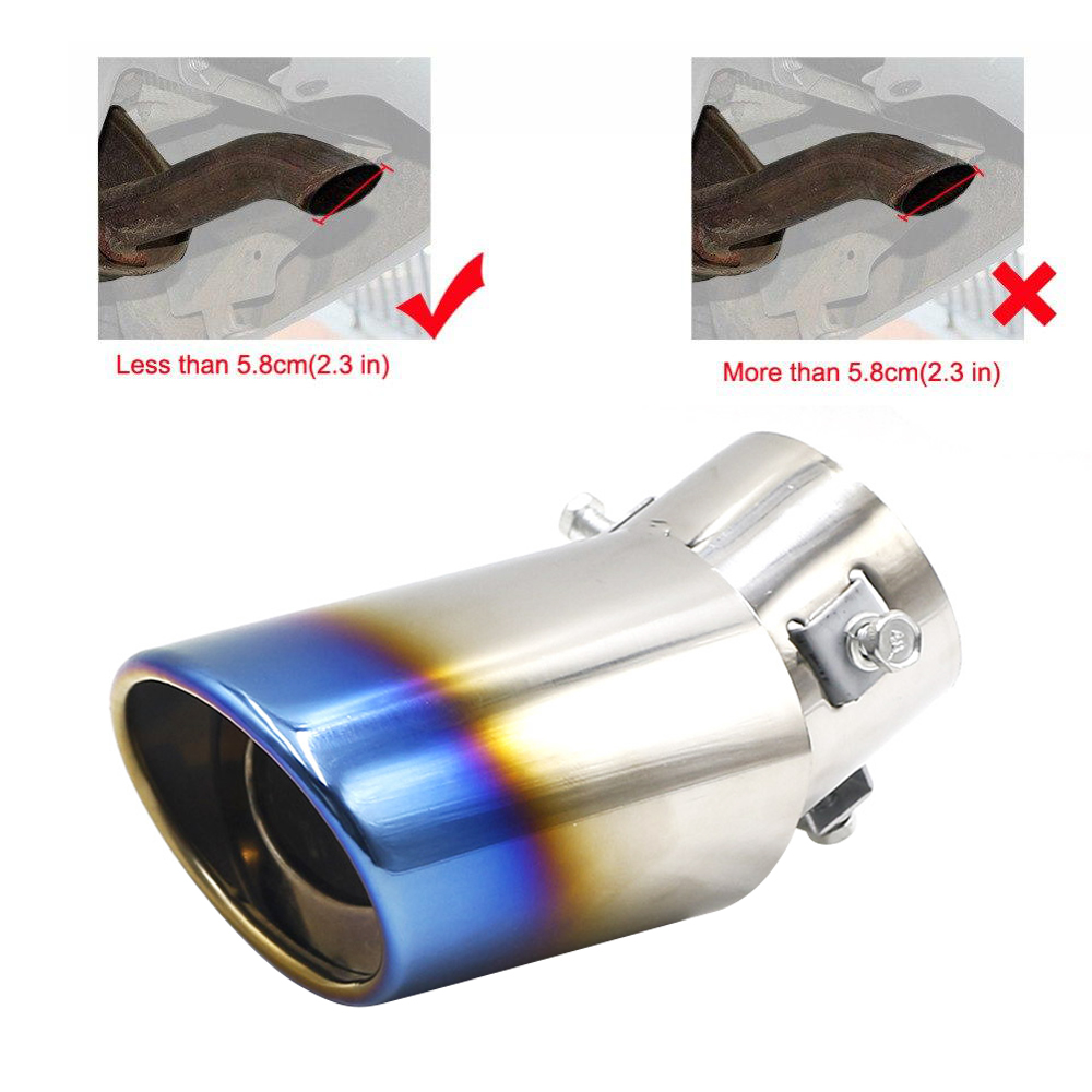 Embout universel de silencieux d'échappement de voiture, tube rond en acier inoxydable chromé, embout de silencieux d'échappement argenté, accessoires de voiture