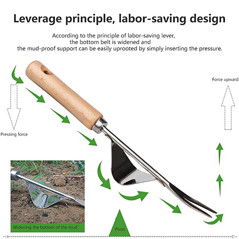 Stainless Steel Manual Weeder Garden Outdoor Hand Weeding Tool Removal Farmland Puller Dandelion Digging Lawn Weeder Transplant