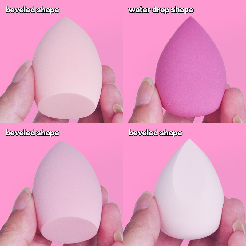 Éponge de maquillage bouffante de poudre, 4 pièces, sèche et humide, boule cosmétique de beauté, fond de teint, bouffante de poudre, coupe biseautée, outils