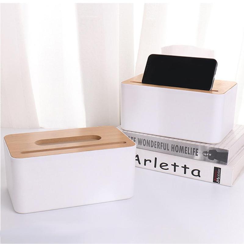 VKTECH Kunststoff Gewebe Kasten Moderne Holz Abdeckung Papier Hause Auto Servietten Halfter Fällen