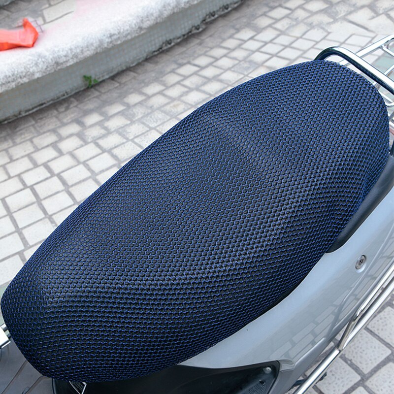 M 3D cubierta de asiento de motocicleta de malla transpirable cubiertas de asiento de Red de bicicleta eléctrica Protector de enfriamiento duradero negro, rojo, dorado, azul, colorido: Blue-M