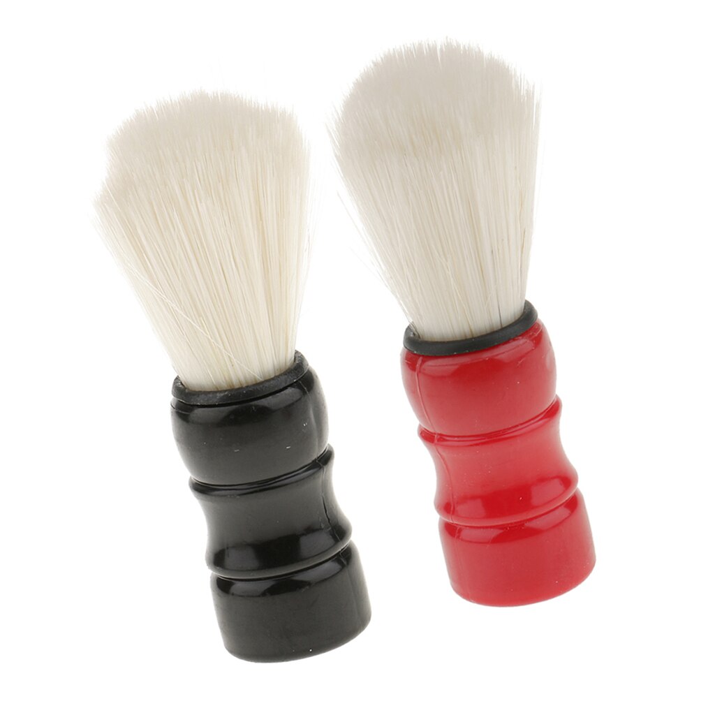 2 stuks heren salon kapper scheerkwast baard gezichtsborstel snor borstel rood / zwarte handgreep