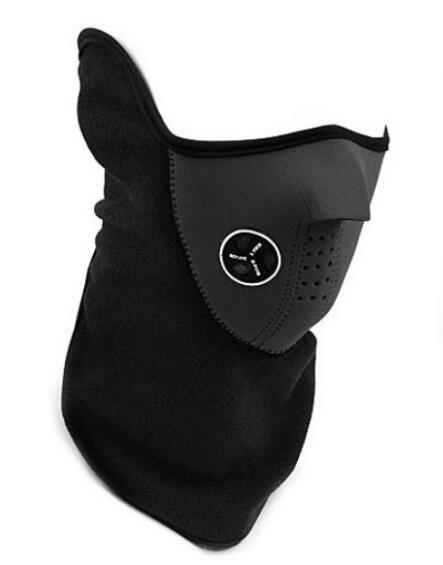 Mascarilla de media cara para motocicleta Unisex, forro polar para esquí, nieve, Moto, deportes de ciclismo, bufanda protectora para cuello cálido, 1 unidad: Negro