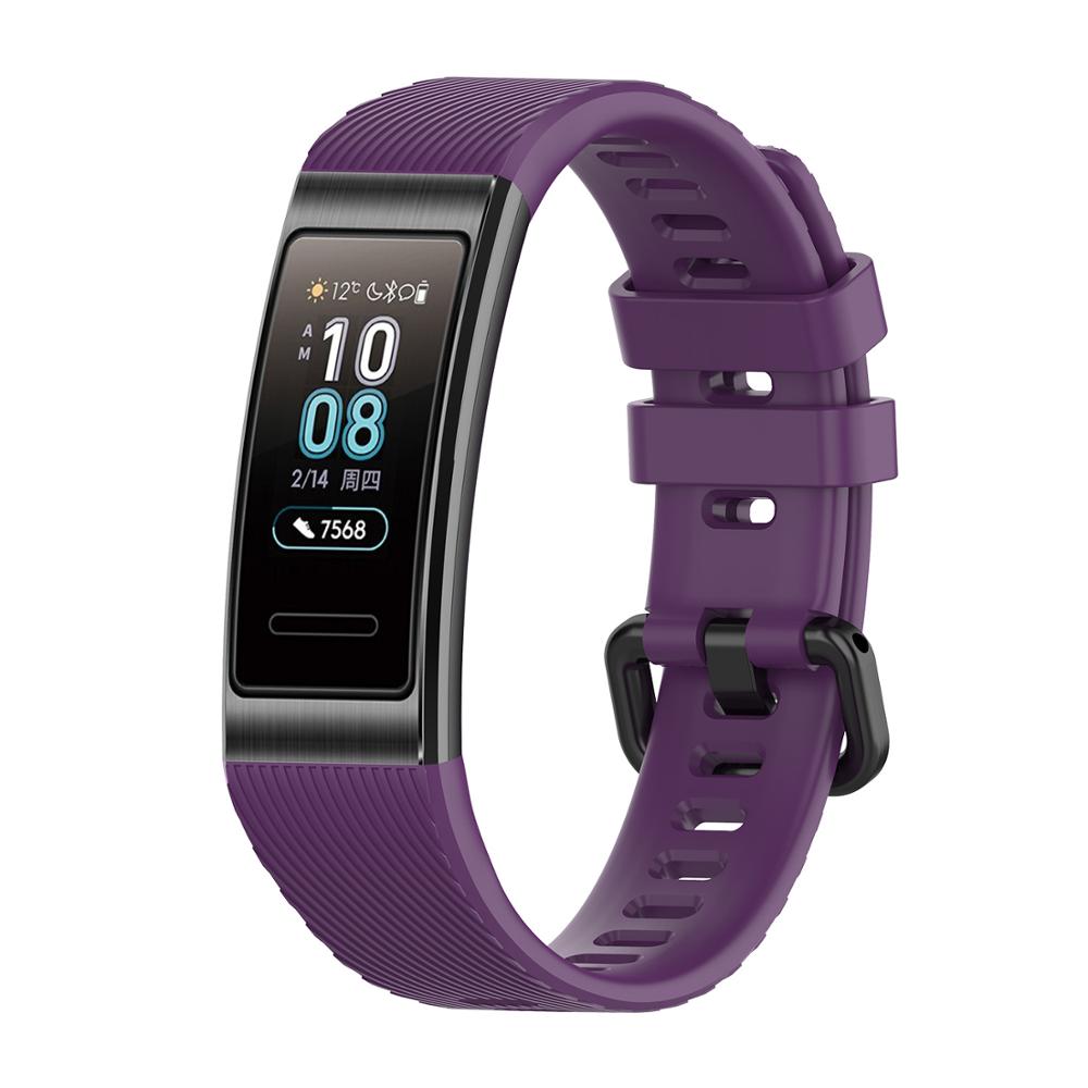 FIFATA Sport Silicone Watch Strap For Huawei Band 3 Pro 4 Pro Bracelet Wrist Strap Replacement Watchband For Huawei 4pro 3pro: Purple