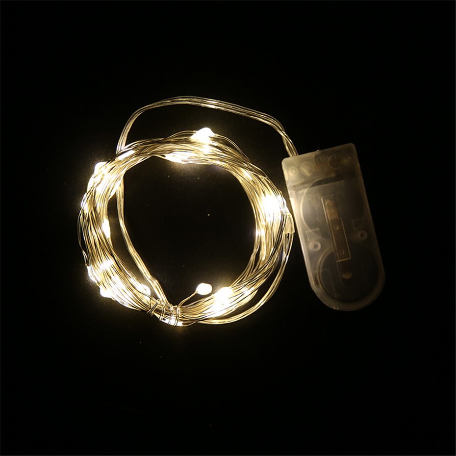 String led 7 färg serie mini dekor lampor valentine dekoration rgb girlander ljus fest sovrum bröllop: Varm vit