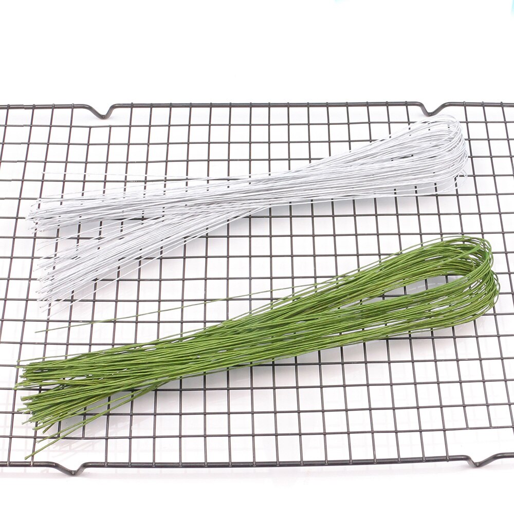 Fil de fer en papier de 0.8mm de diamètre, 20 pièces/lot, utilisé pour les accessoires de fleurs en Nylon, les outils de décoration de gâteaux