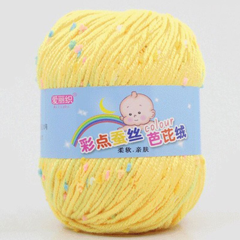 Baby Cotton Cashmere Yarn For Hand Knitting Crochet Worsted Wool Thread Colorful Eco-dyed Yarn Needlework: light yellow