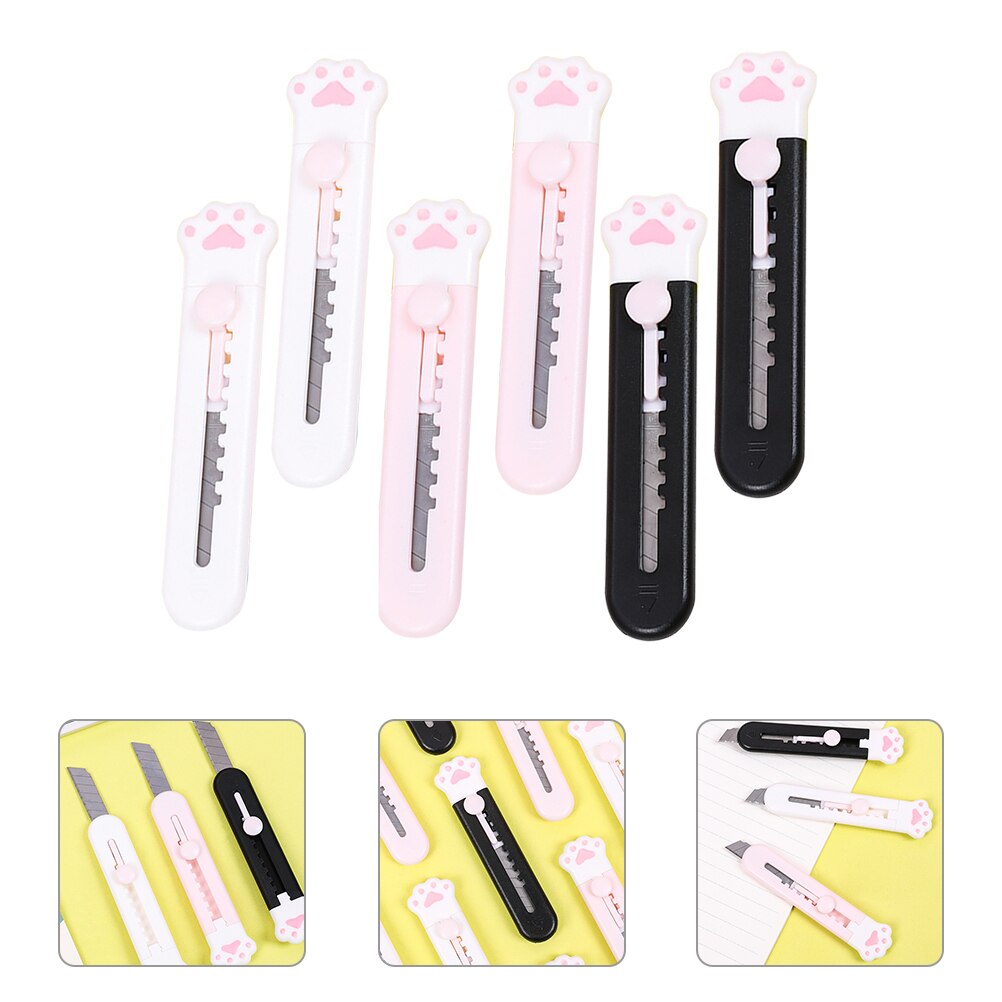 6Pcs Multi-function Box Cutter Portable Box Opener Plastic Utility Cutters Office Supplies