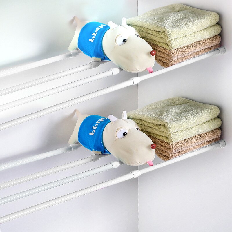 1pc Bathroom Adjustable Curtain Rod Spring Loaded Extendable Telescopic Net Voile Tension Curtain Rail Pole Rod Rods