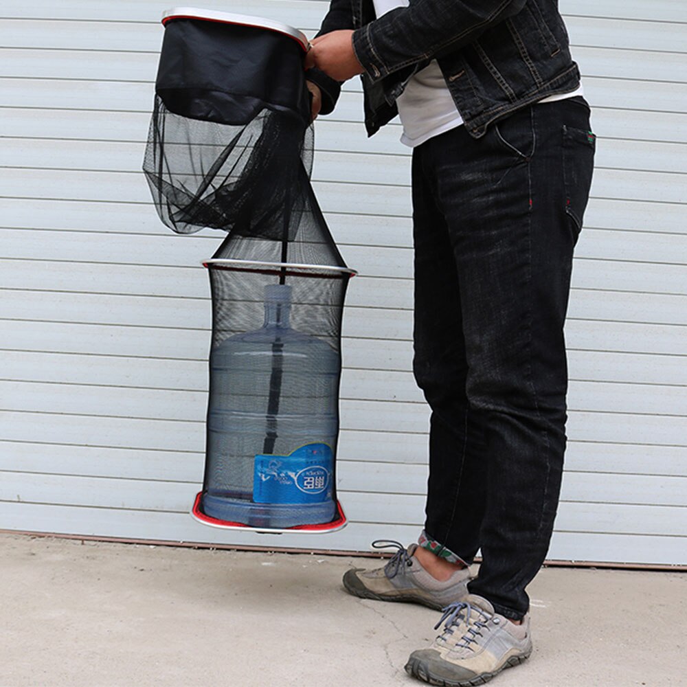 Vis Kooi Gelijmd Vierkante Netto Kooi Outdoor Draagbare Visnet Kooi Vis Tas Sneldrogende Vissers Apparatuur X362G