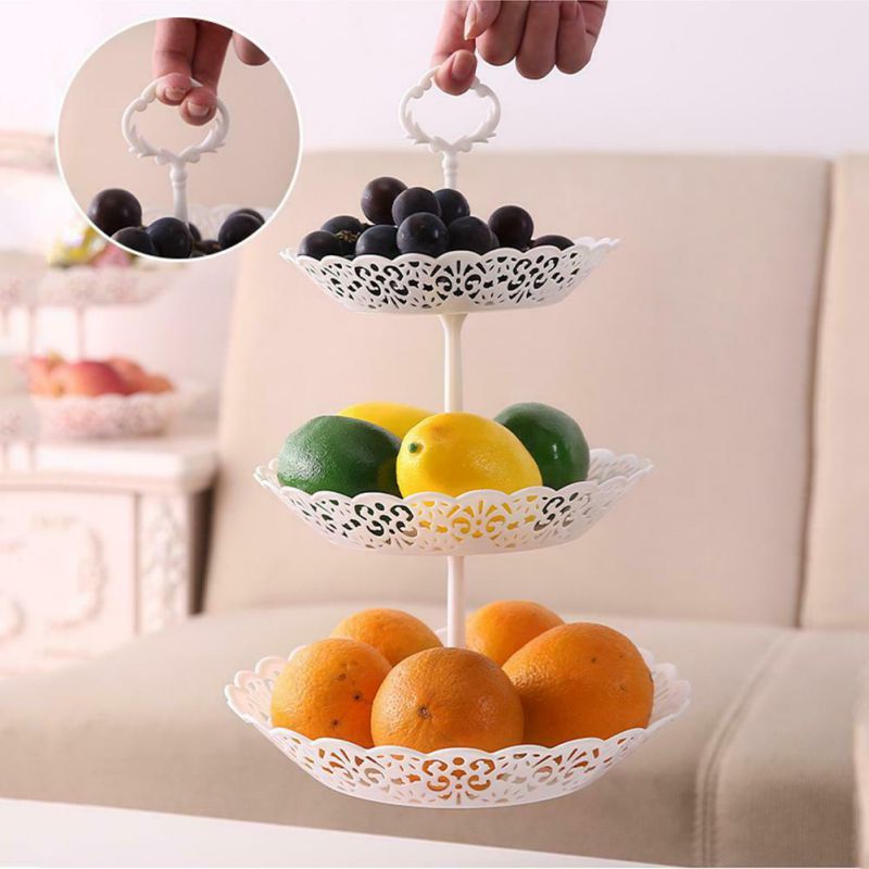 3-- laags standaard, drielaags fruitbord, taartstandaard, dessertgroente-opslagrek, bruiloftsfeest fruitcake-displayrek  #7