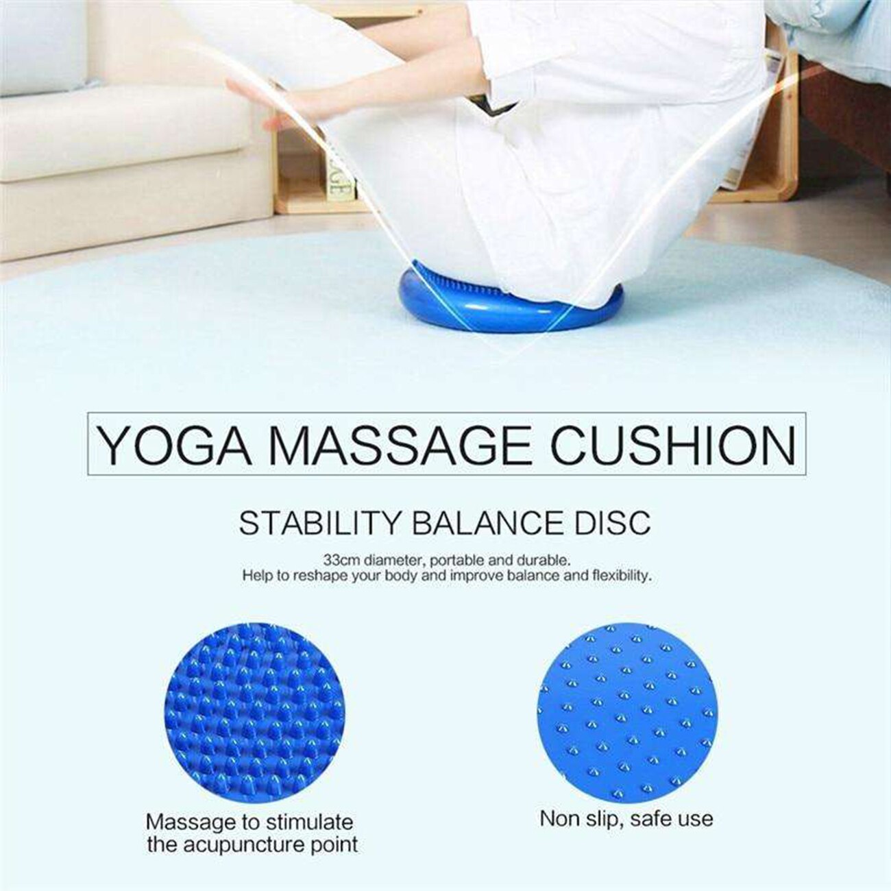 Wobble Cushion Stability Balance Disc Fitness Core Trainer Wiggle Pad for Home or Office Desk Chair and Kids Workout Equipment