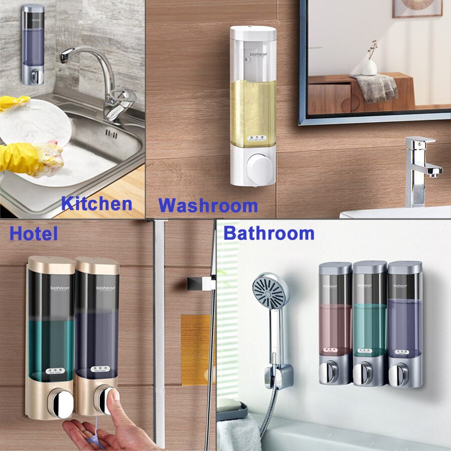 Einzigen Doppel verdreifachen 300ml Seife Spender Zauberstab-montieren Dusche Schlecht Shampoo Spender Flüssigkeit Seife Container Schlecht Zubehör