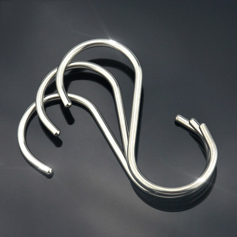 5 Pcs S Shaped Hooks Heavy Duty Kitchen Spoon Pan Pot Utensils Hangers Clasp Over The Door Closet Clothes Rack Hook