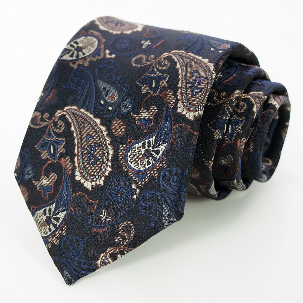 KAMBERFT Silk Mens Ties 8cm Floral Paisley Jacquare Woven Ties For Men Cravata Business Wedding Accessories: 08