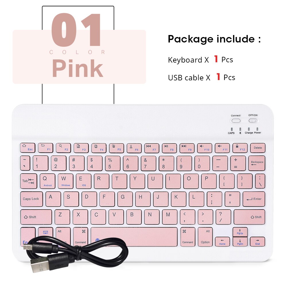 Tragbare Mini Drahtlose Bluetooth Tastatur und Maus Für Tablet Laptop Smartphone iPad IOS Android Telefon Russisch Spanisch Arabisch: Pink-no mouse