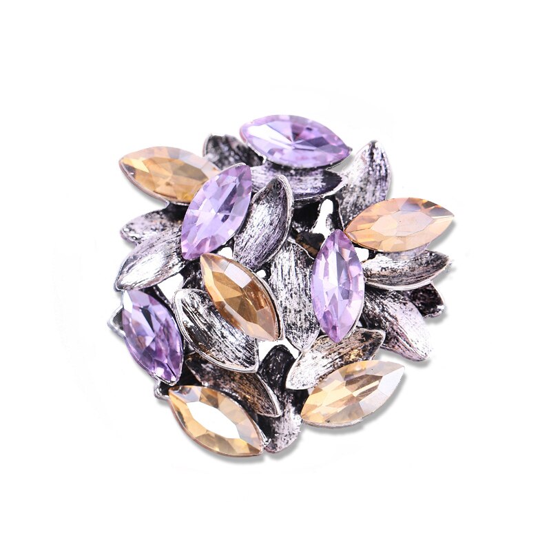 Morkopela Luxe Kristal Bloem Broche Vrouwen Mode Banket Pins En Broches Metalen Grote Broche Pin Sieraden Voor Vrouwen: Default Title