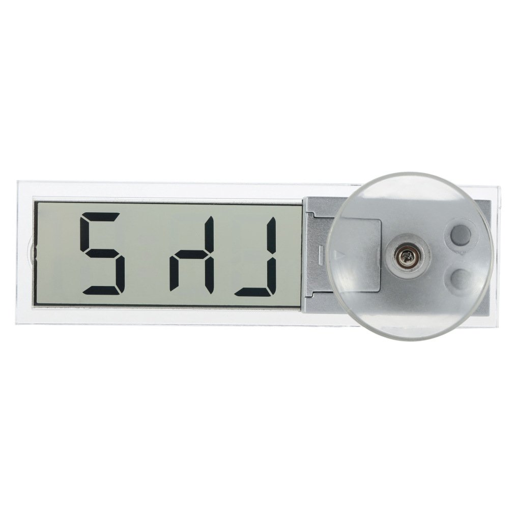 Proable Display Digital Car Electronic Clock Mini Durable Transparent LCD with Sucker