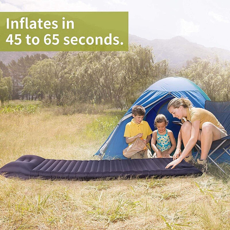 Elos-selbstaufblasende camping-isomatte mit kissen, luftmatratze mit integrierter pumpe, leichte isomatte zum wandern