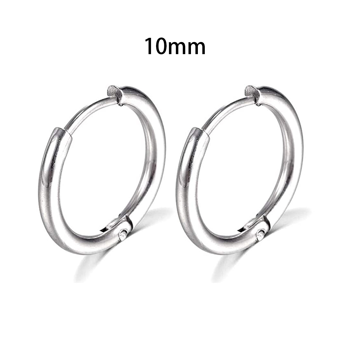 Simple Stainless Steel Small Hoop Earrings for Women Men Cartilage Ear Piercing Jewelry Pendientes Hombre Mujer: WHITE / Gold-color