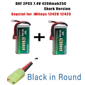 2PCS DXF RC Lipo Batterie 2s 7,4 V 2700mAh 4200mah 20C Max 40C Für Wltoys 12428 feiyue 03 JJRC Q39 upgrade teile