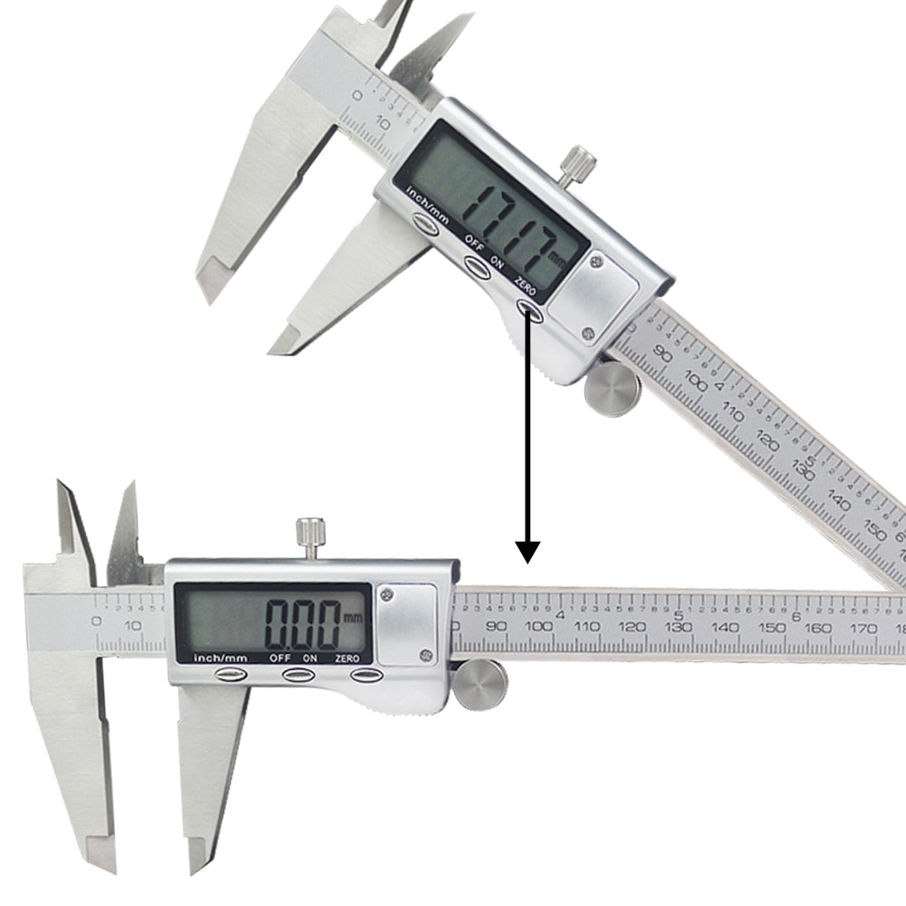 6" 150mm 8'' 200mm Stainless Steel Digital Caliper Electronic Micrometer Vernier Calipers Measuring Tool