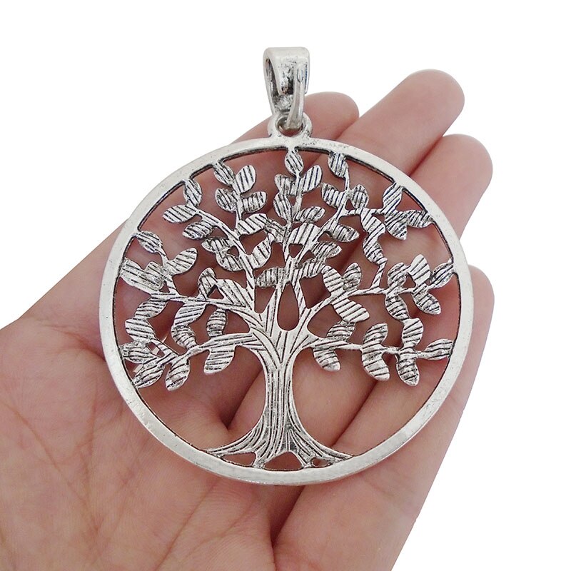 ZXZ 2pcs Large Tree Charms Pendants for Necklace Jewelry Making Findings 75x59mm