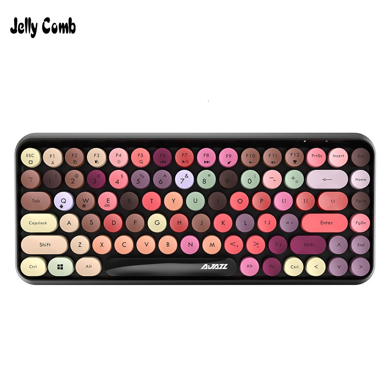 JellyComb Bluetooth Tastatur retro Runde Keycap Kunststoff Tafel Bunte Grenze WaterproofMobile Telefon Tastatur
