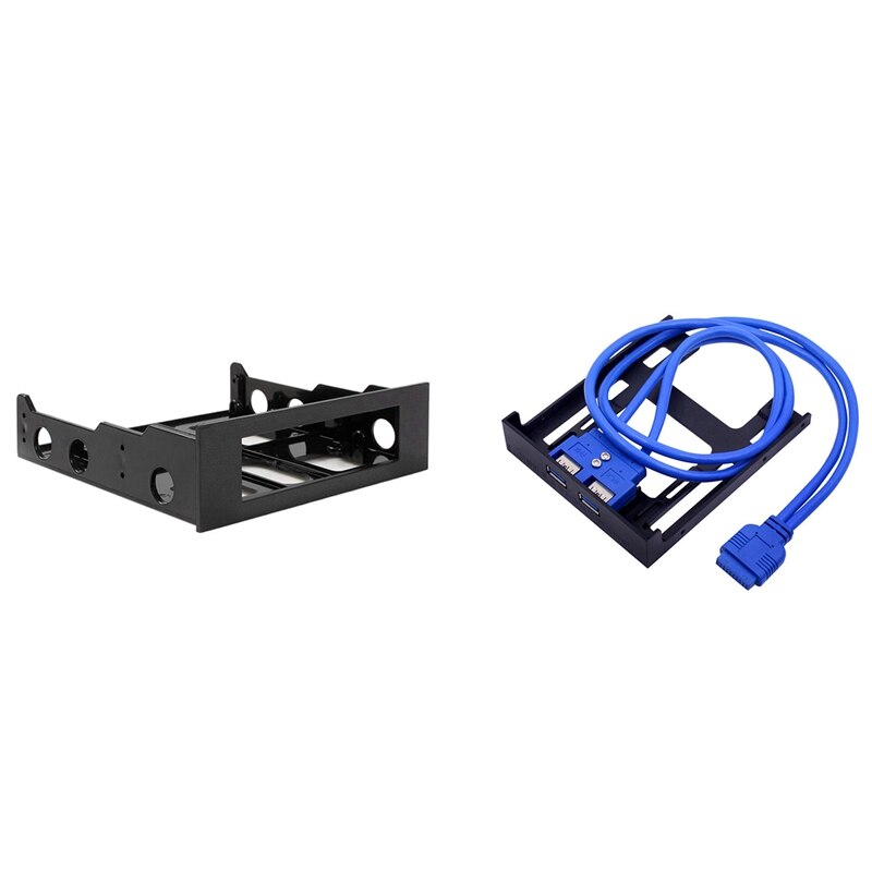 Adattatore per staffa alloggiamento anteriore alloggiamento disco rigido da 3.5 a 5.25 da 1 pz e 1 pz 2 porte USB 3.0 alloggiamento disco Floppy pannello frontale