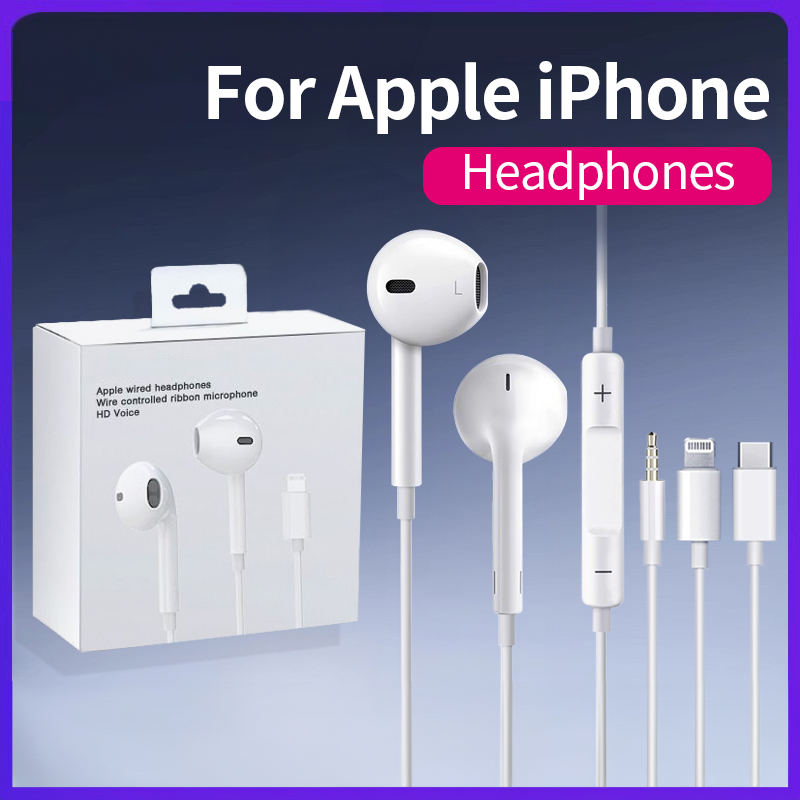 type c kablede øretelefoner til eple iphone 15 pro max i-øre med mikrofon til sumsung onepuls xiaomi redmi huawei usb c musikkørepropper
