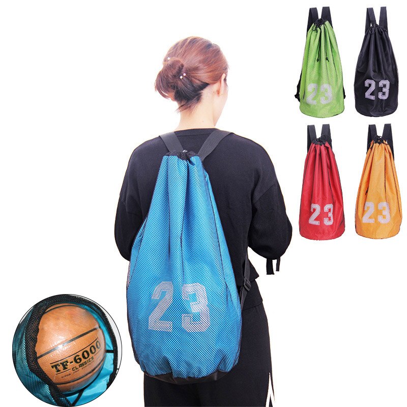 Sportsball ryggsekk basketball fotball oppbevaringsnett bag trening ball mesh bag