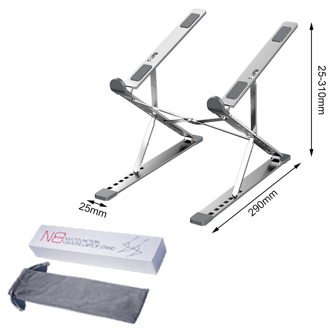 Double-Layer Laptop Stand Aluminium Laptop Houder Draagbare Monitor Stand Laptop Cooling Laptop Stand Ondersteuning Voor Macbook Pro: Apple silver